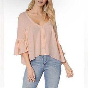 Free People We The Free Sweet Little Tee Flounce Sleeve Top